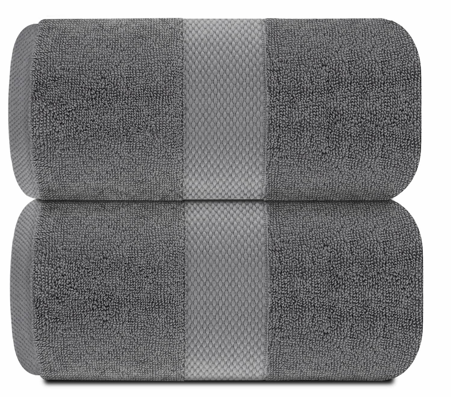 White Classic - Luxury Bath Sheet Towels for Adults Extra Large | Highly Absorbent Hotel spa Bathroom Towel | 35x70 Inch | 2 Pack (Grey)